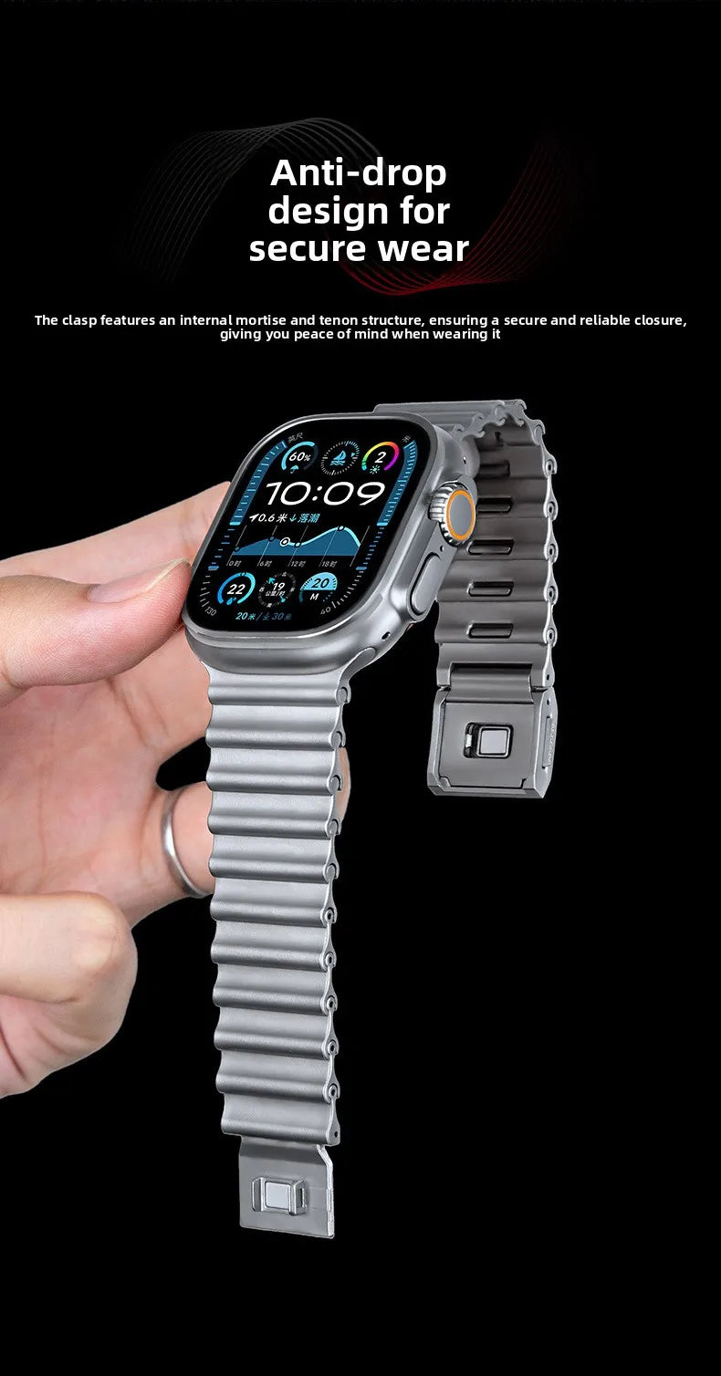 Stainless Steel Magnetic Band Compatible with Apple Watch 42mm–49mm