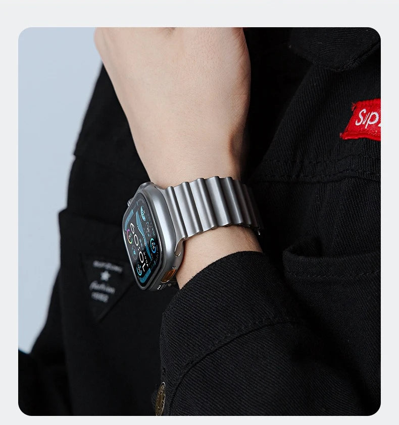 Stainless Steel Magnetic Band Compatible with Apple Watch 42mm–49mm