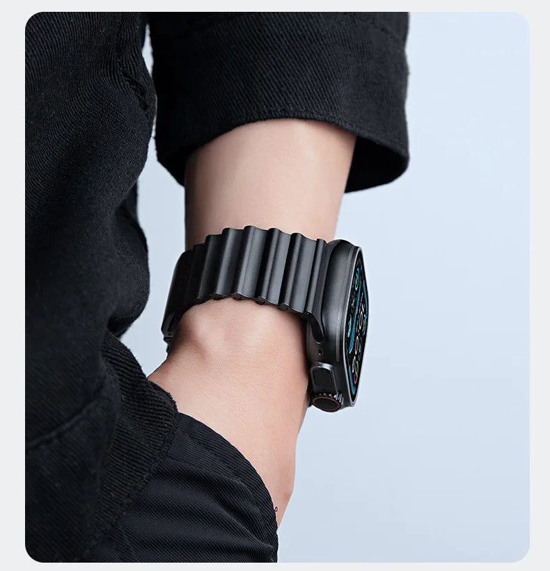 Stainless Steel Magnetic Band Compatible with Apple Watch 42mm–49mm
