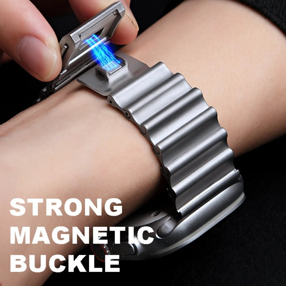 Stainless Steel Magnetic Band Compatible with Apple Watch 42mm–49mm