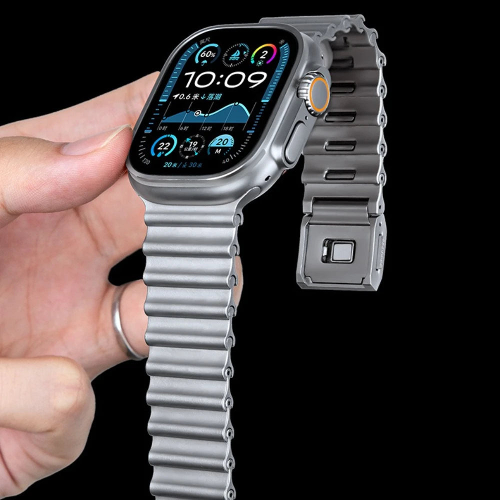 Stainless Steel Magnetic Band Compatible with Apple Watch 42mm–49mm