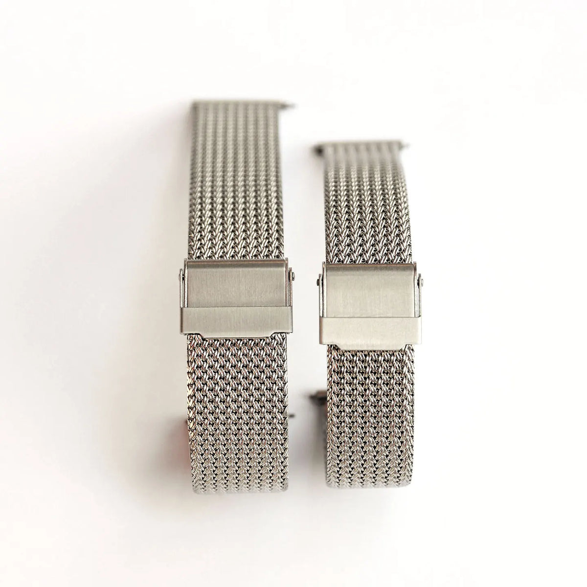Stainless Steel Milanese Mesh Watch Band 18mm 19mm 20mm – Flat Clasp-Watch Bands-ChronoCraft-Silver-18mm-Viva Timepiece