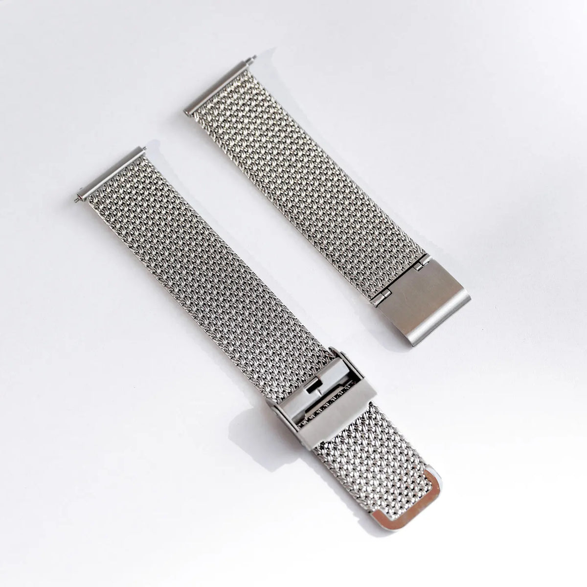 Stainless Steel Milanese Mesh Watch Band 18mm 19mm 20mm – Flat Clasp-Watch Bands-ChronoCraft-Silver-18mm-Viva Timepiece