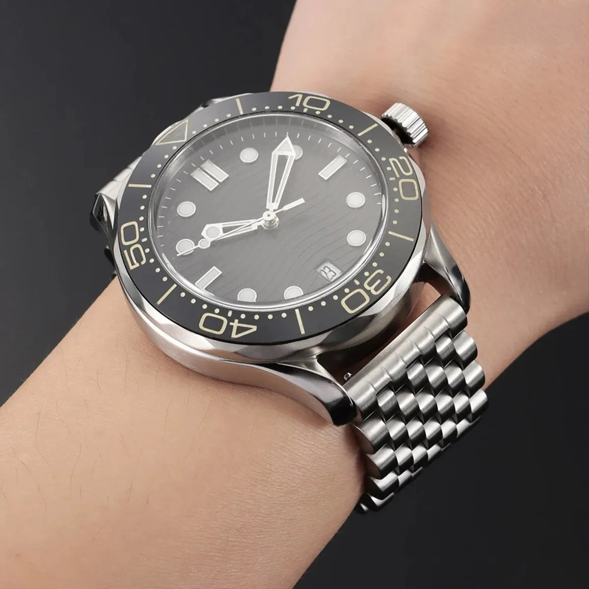 Stainless Steel Multi-Link Watch Bracelet 20mm 22mm – Flat & Curved End-Watch Bands-VivaStraps-Silver-22mm-Viva Timepiece