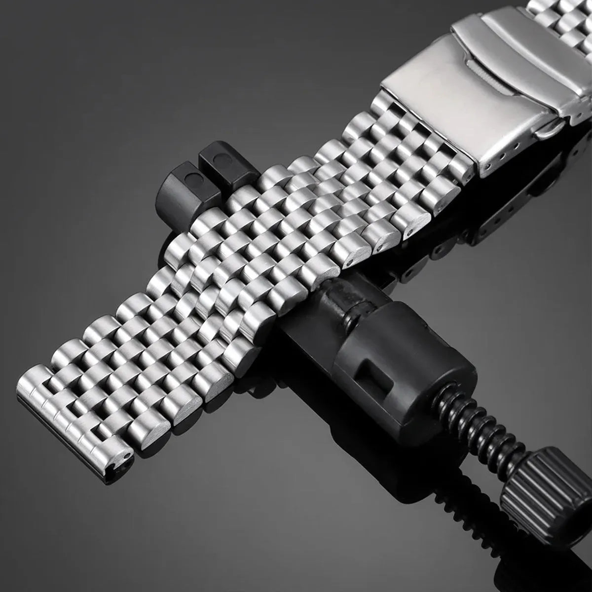 Stainless Steel Multi-Link Watch Bracelet 20mm 22mm – Flat & Curved End-Watch Bands-VivaStraps-Silver-22mm-Viva Timepiece