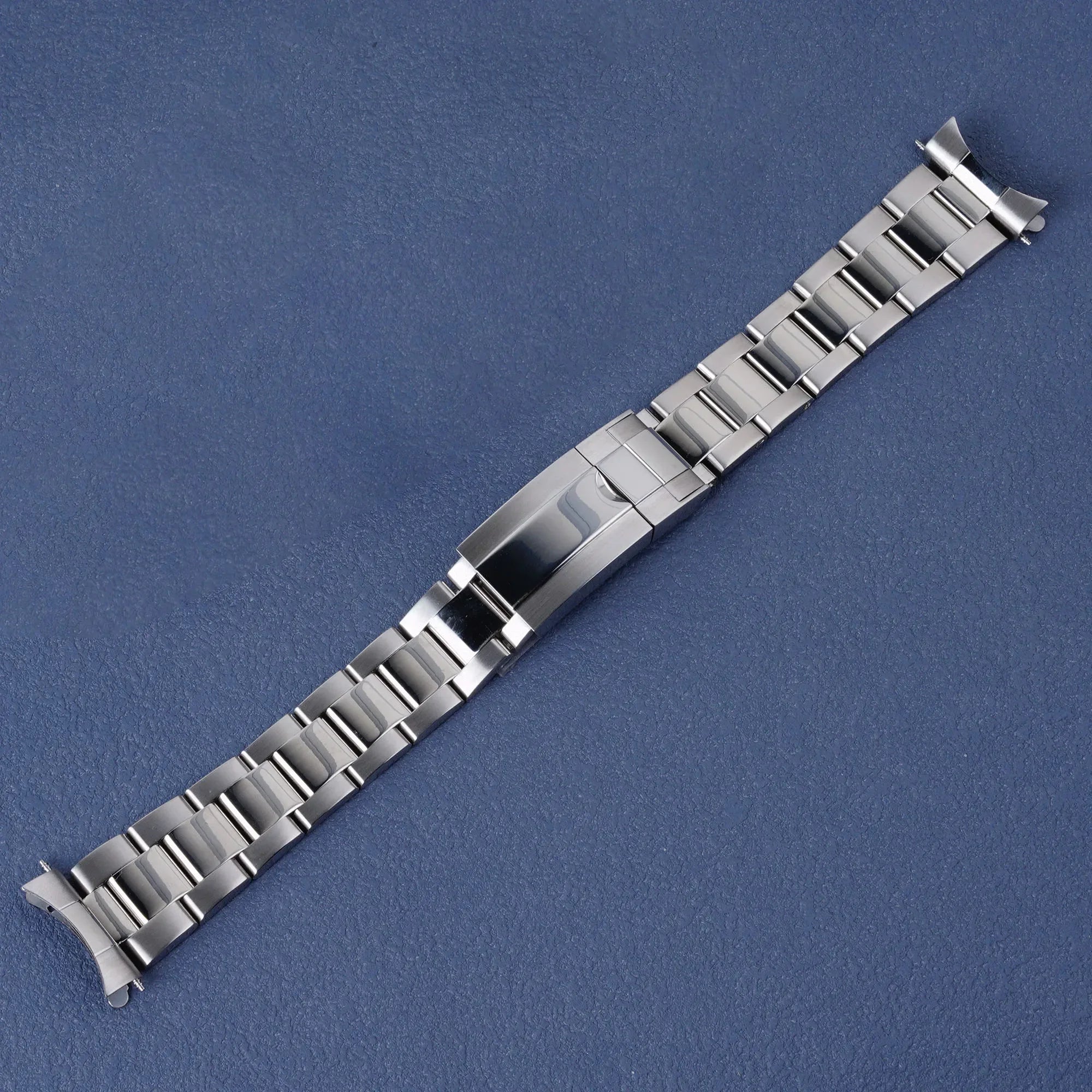 Stainless Steel Oyster-Style Watch Band Compatible with 21mm Watches – Deployment Clasp-ChronoCraft-Viva Timepiece