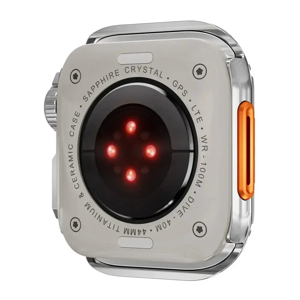 Stainless Steel Rugged Metal Case for Apple Watch – Compatible with Series 4–11 & Ultra Models (44mm / 45mm / 49mm)