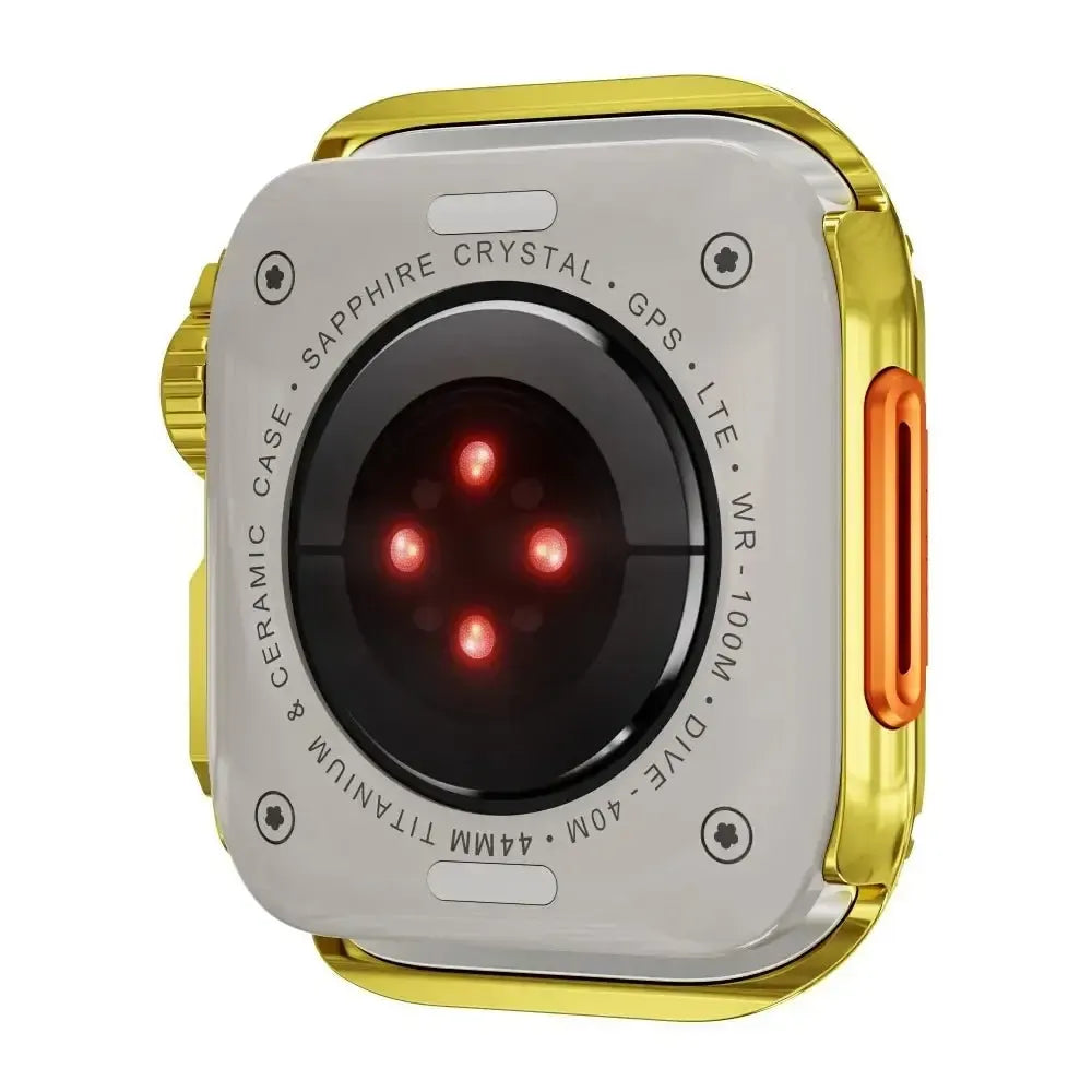 Stainless Steel Rugged Metal Case for Apple Watch – Compatible with Series 4–11 & Ultra Models (44mm / 45mm / 49mm)