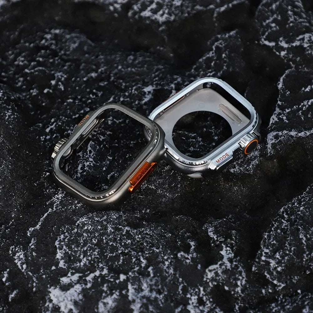 Stainless Steel Rugged Metal Case for Apple Watch – Compatible with Series 4–11 & Ultra Models (44mm / 45mm / 49mm)