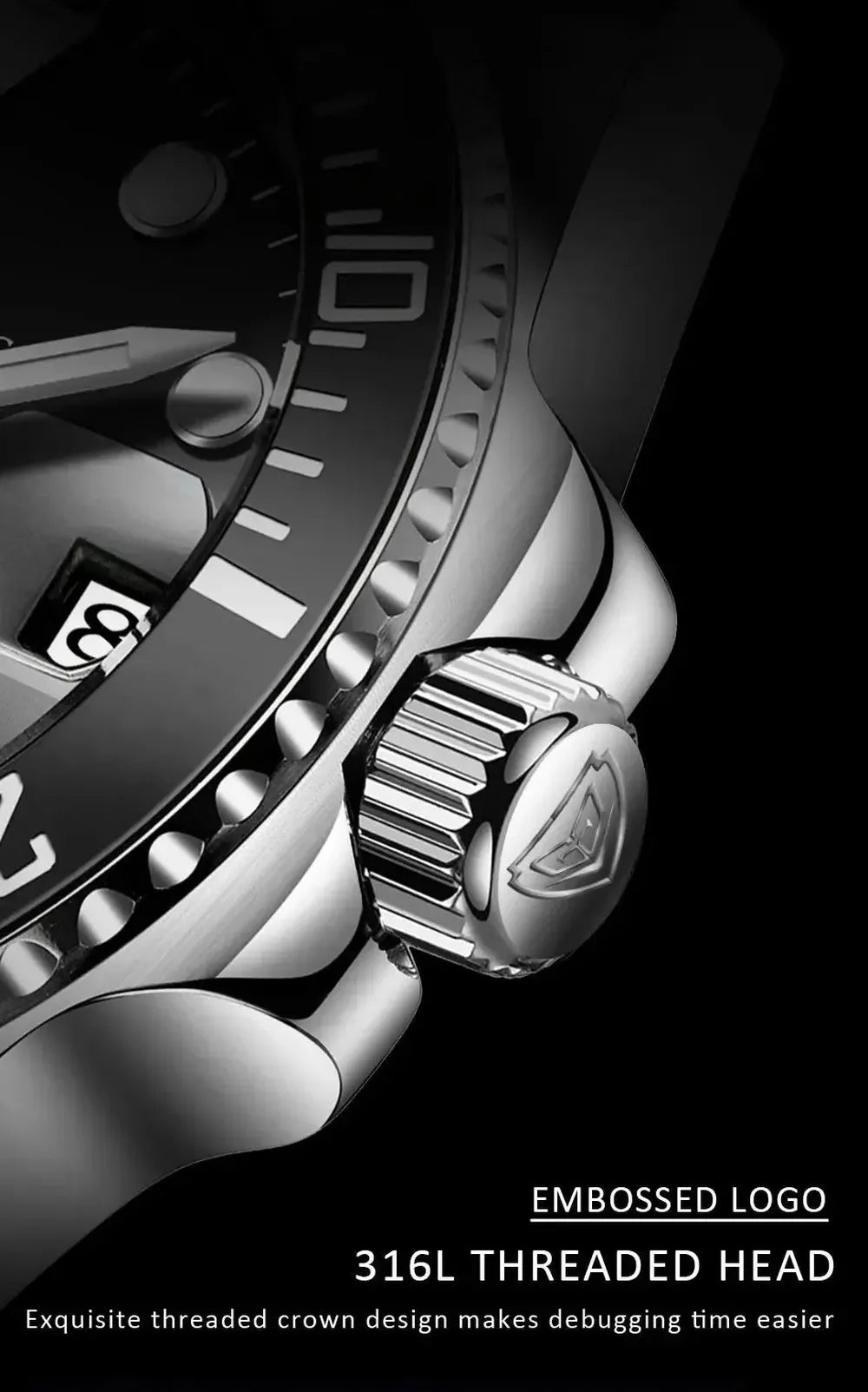Sub-Date 41 Automatic Diver Watch – Sapphire Ceramic Bezel-LIGE-Viva Timepiece