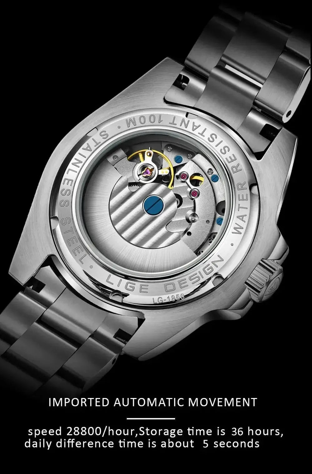 Sub-Date 41 Automatic Diver Watch – Sapphire Ceramic Bezel-LIGE-Viva Timepiece