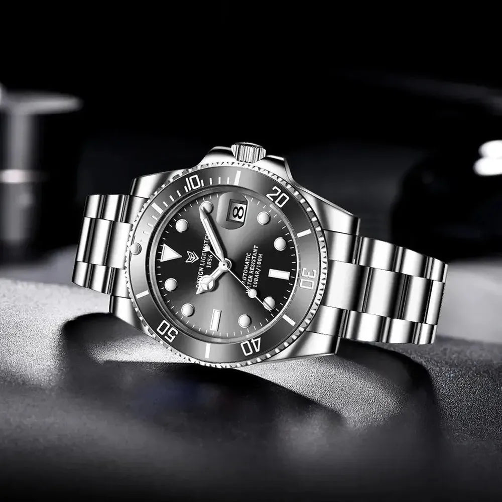 Sub-Date 41 Automatic Diver Watch – Sapphire Ceramic Bezel-LIGE-Viva Timepiece