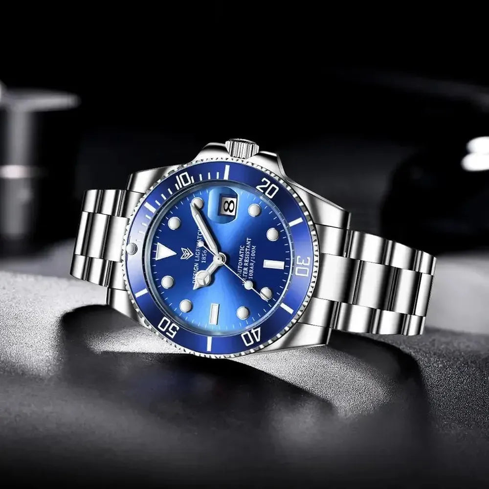 Sub-Date 41 Automatic Diver Watch – Sapphire Ceramic Bezel-LIGE-Viva Timepiece