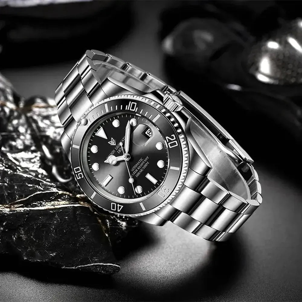 Sub-Date 41 Automatic Diver Watch – Sapphire Ceramic Bezel-LIGE-Viva Timepiece
