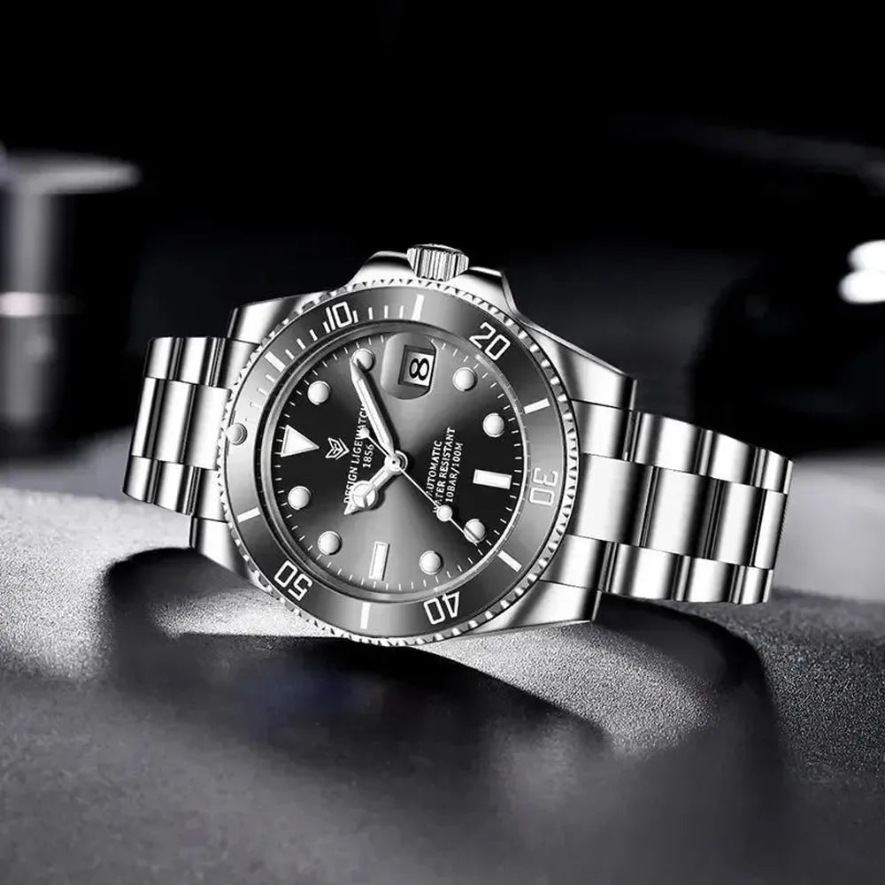 Sub-Date 41 Automatic Diver Watch – Sapphire Ceramic Bezel-LIGE-Viva Timepiece
