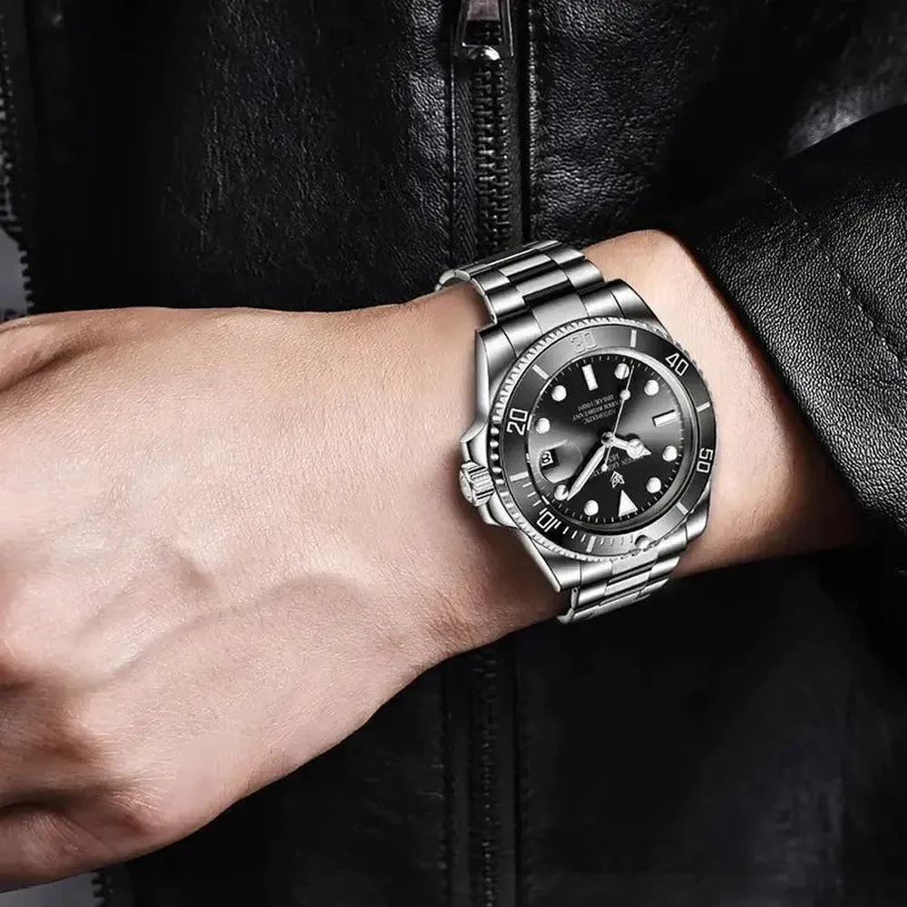 Sub-Date 41 Automatic Diver Watch – Sapphire Ceramic Bezel-LIGE-Viva Timepiece
