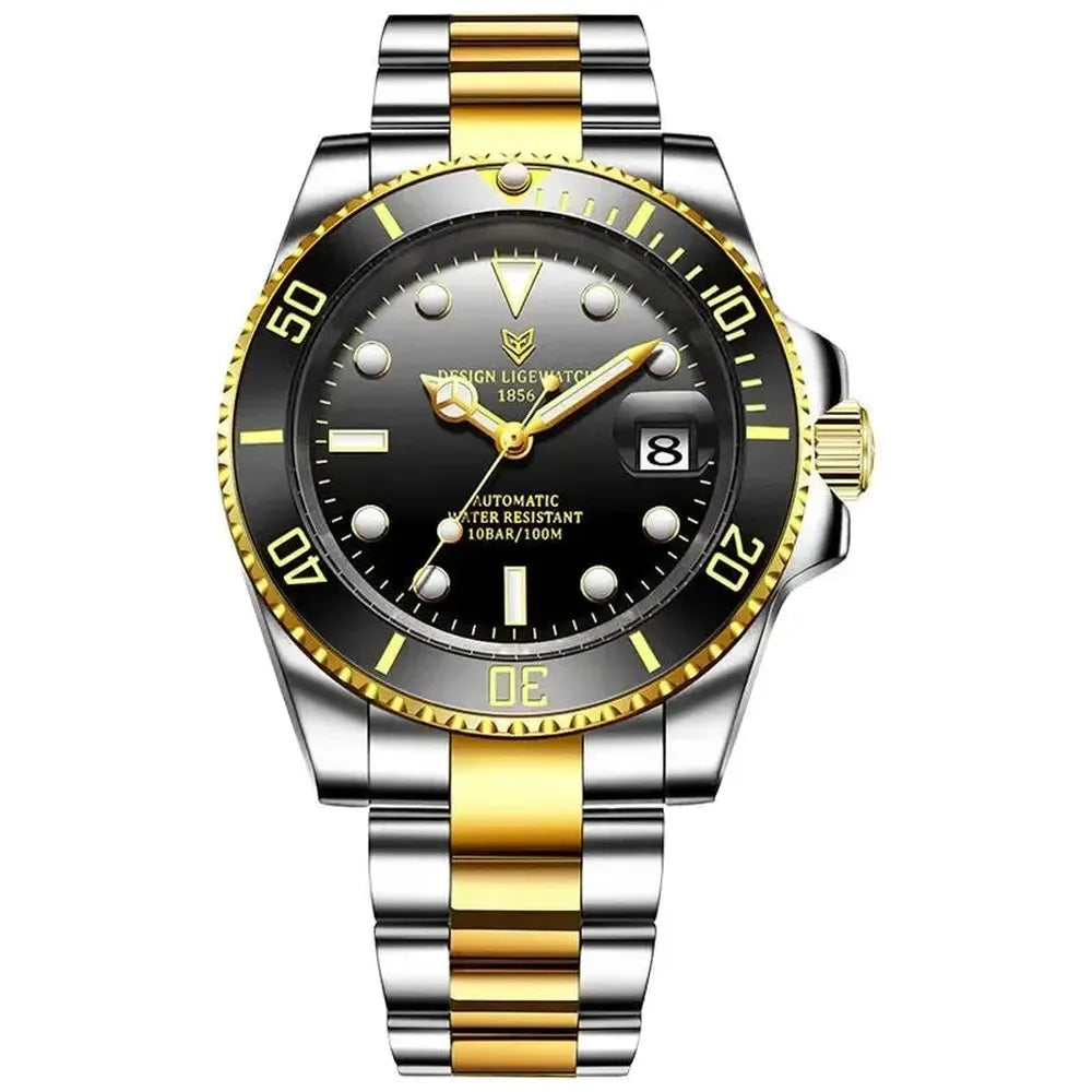 Sub-Date 41 Automatic Diver Watch – Sapphire Ceramic Bezel-LIGE-Viva Timepiece