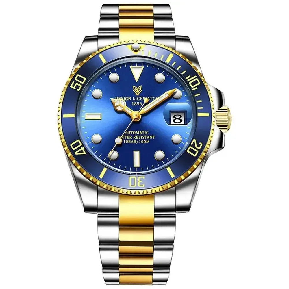 Sub-Date 41 Automatic Diver Watch – Sapphire Ceramic Bezel-LIGE-Viva Timepiece
