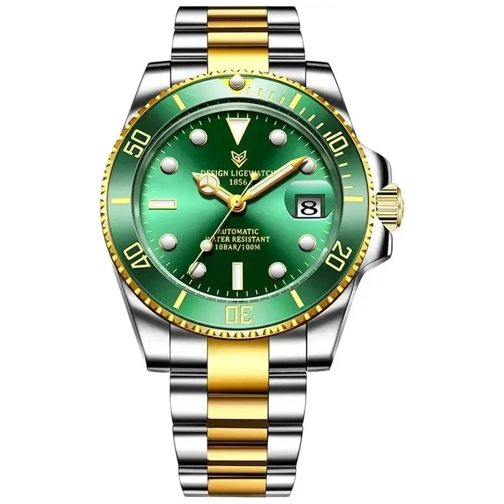 Sub-Date 41 Automatic Diver Watch – Sapphire Ceramic Bezel-LIGE-Viva Timepiece