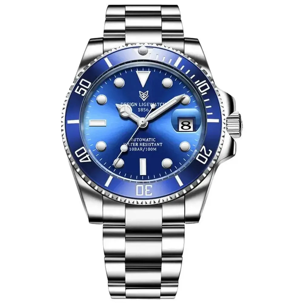 Sub-Date 41 Automatic Diver Watch – Sapphire Ceramic Bezel-LIGE-Viva Timepiece