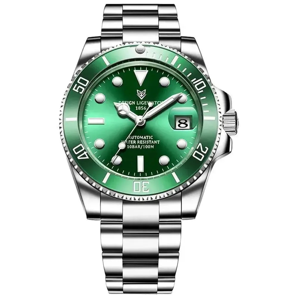 Sub-Date 41 Automatic Diver Watch – Sapphire Ceramic Bezel-LIGE-Viva Timepiece