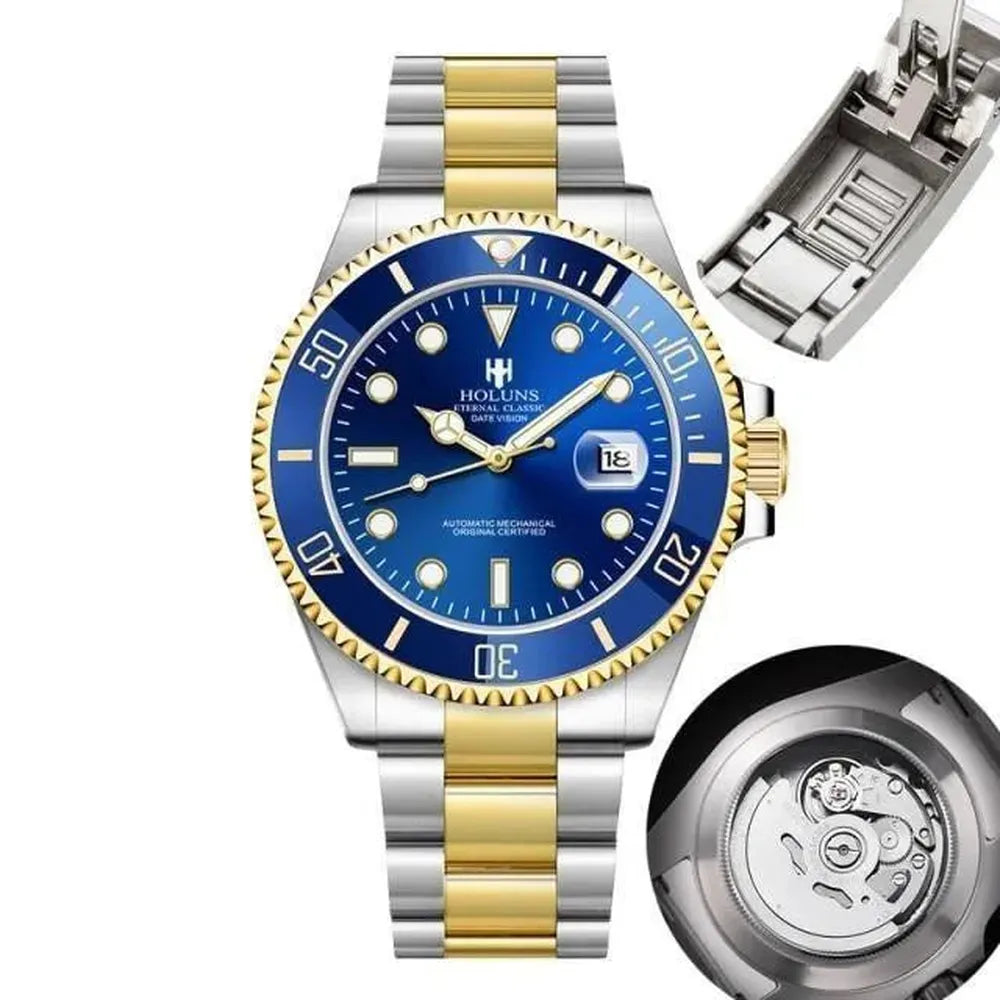 Sub-Date Automatic Diver Watch - Sapphire / Glidelock-Holuns-Viva Timepiece