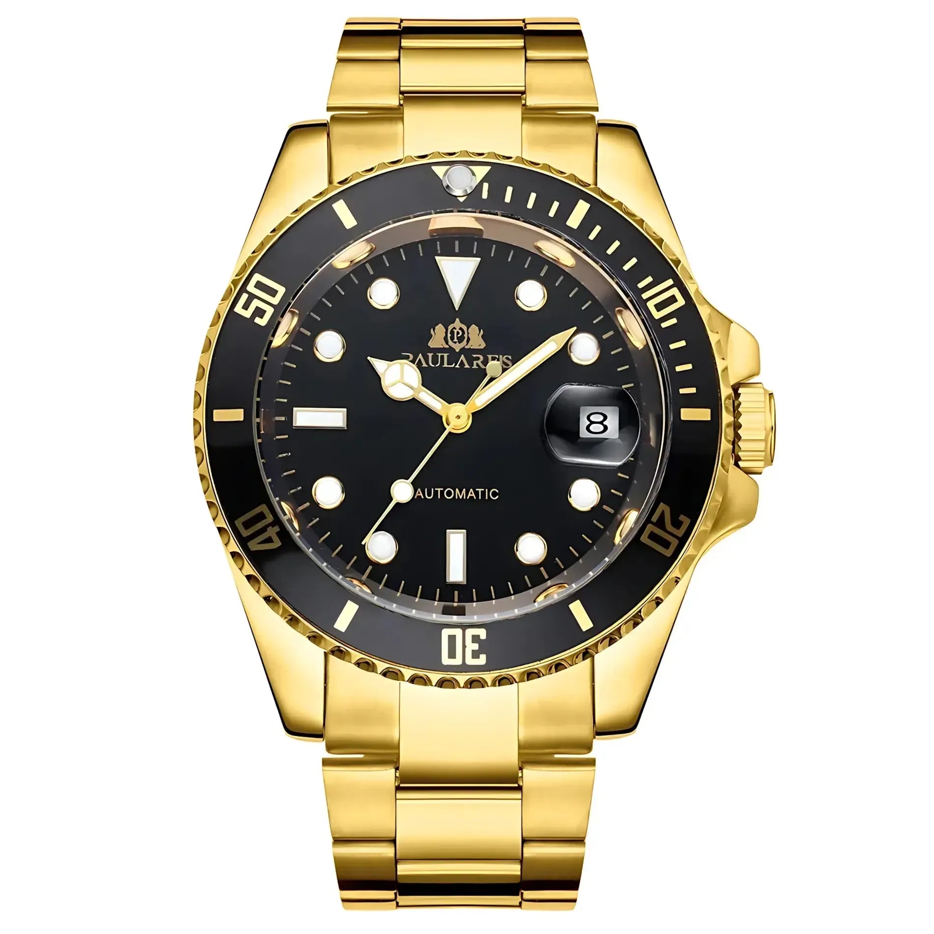 Sub-Date Automatic Diver Watch – Steel Bracelet 40mm-Paulareis-Viva Timepiece
