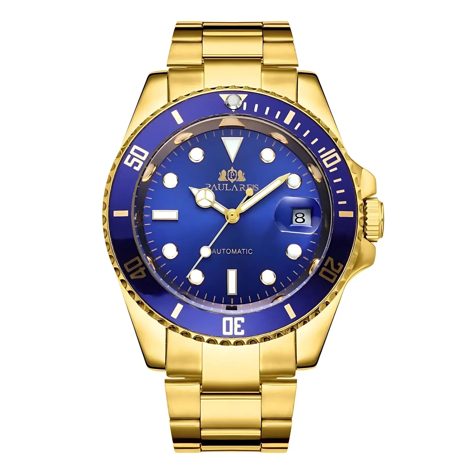 Sub-Date Automatic Diver Watch – Steel Bracelet 40mm-Paulareis-Viva Timepiece