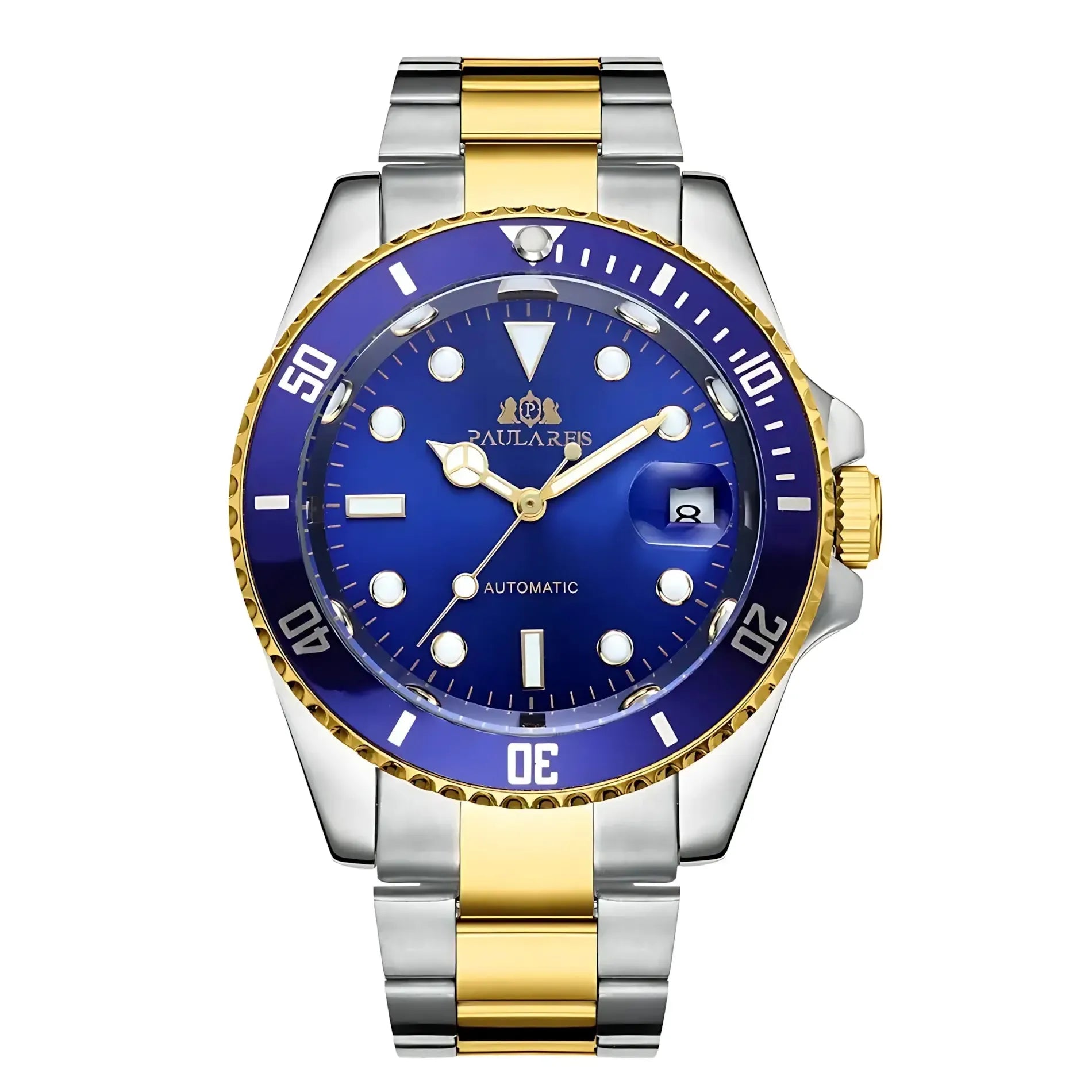 Sub-Date Automatic Diver Watch – Steel Bracelet 40mm-Paulareis-Viva Timepiece