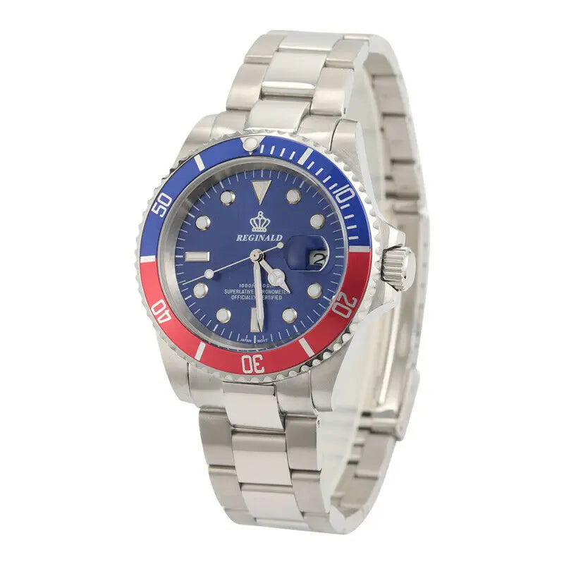 Sub-Date Stainless Steel Quartz Men’s Watch-REGINALD-Viva Timepiece