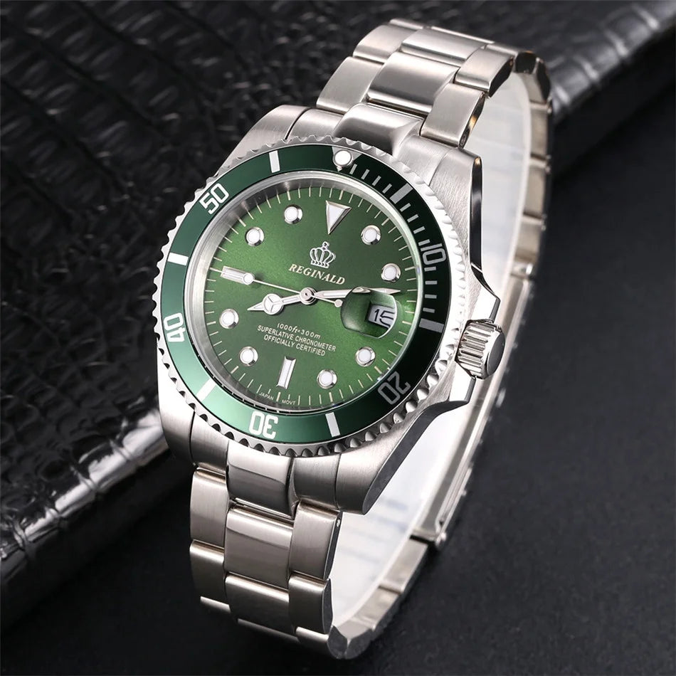 Sub-Date Stainless Steel Quartz Men’s Watch-REGINALD-Viva Timepiece