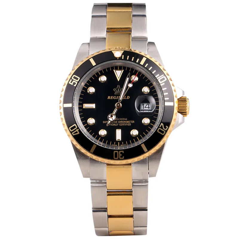 Sub-Date Stainless Steel Quartz Men’s Watch-REGINALD-Viva Timepiece