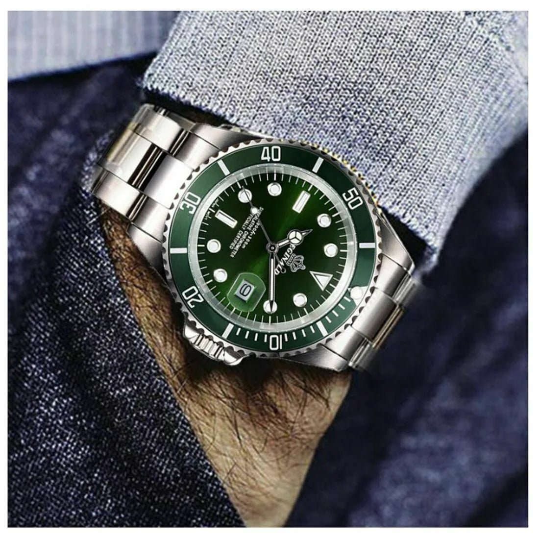 Sub-Date Stainless Steel Quartz Men’s Watch-REGINALD-Viva Timepiece