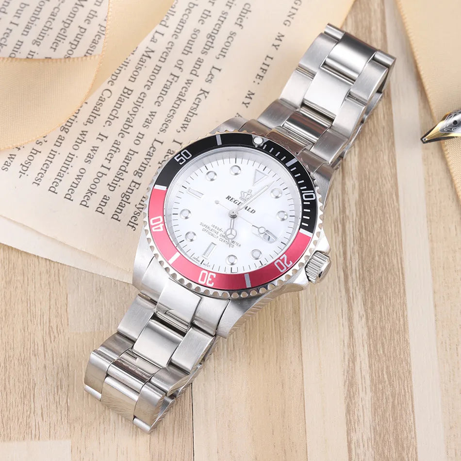 Sub-Date Stainless Steel Quartz Men’s Watch-REGINALD-Viva Timepiece