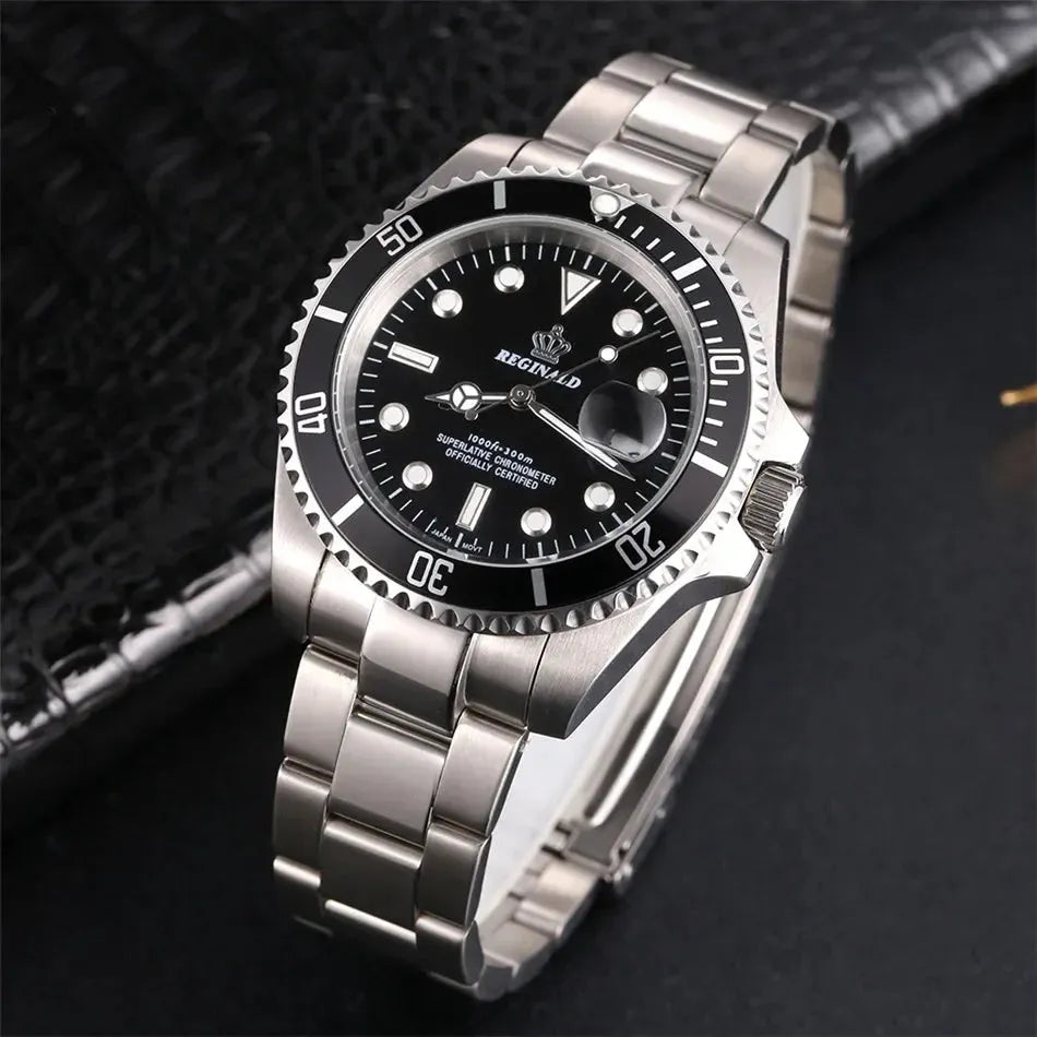 Sub-Date Stainless Steel Quartz Men’s Watch-REGINALD-Viva Timepiece