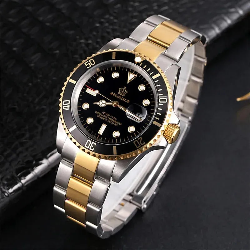 Sub-Date Stainless Steel Quartz Men’s Watch-REGINALD-Viva Timepiece