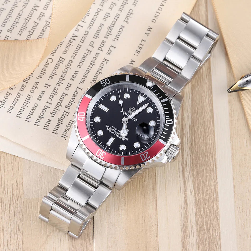 Sub-Date Stainless Steel Quartz Men’s Watch-REGINALD-Viva Timepiece
