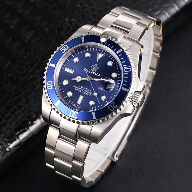 Sub-Date Stainless Steel Quartz Men’s Watch-REGINALD-Viva Timepiece