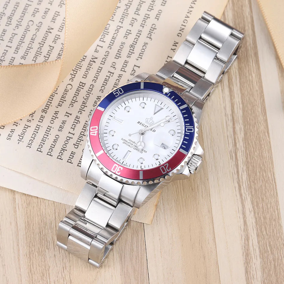 Sub-Date Stainless Steel Quartz Men’s Watch-REGINALD-Viva Timepiece