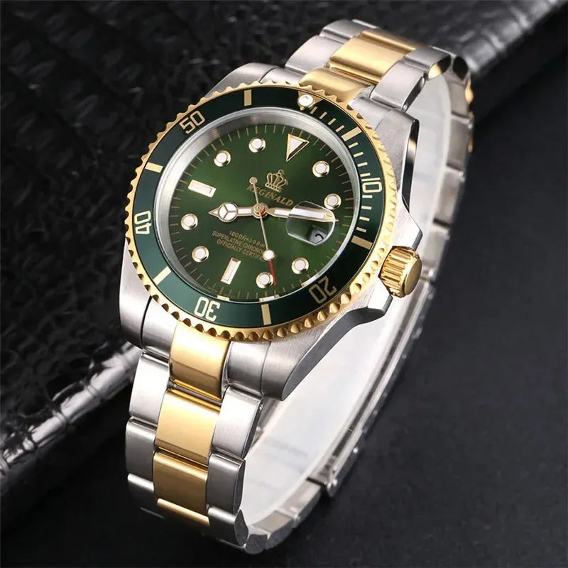 Sub-Date Stainless Steel Quartz Men’s Watch-REGINALD-Viva Timepiece
