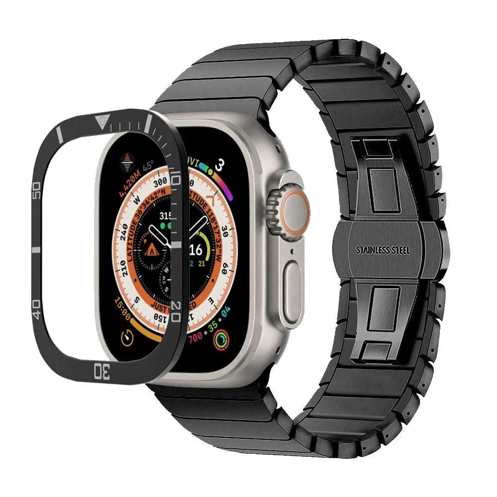 Tempered Glass Protective Bezel Frame Compatible with Apple Watch Ultra 49mm