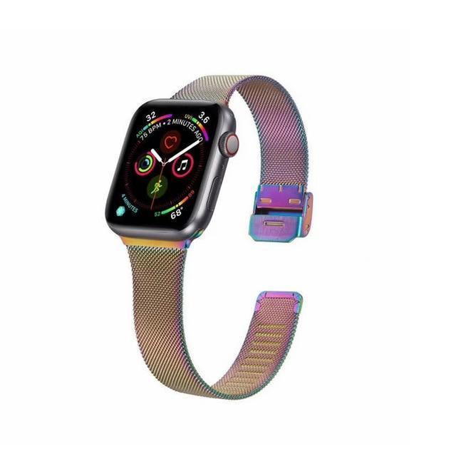 The Dexter Mesh Steel Buckle Clasp Apple Watch Bands Rainbow - Viva Timepiece | Viva Timepiece