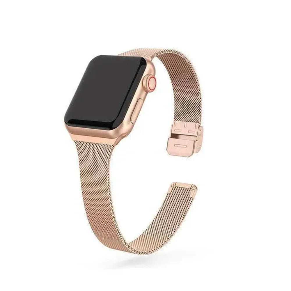 Slim Milanese Mesh Steel Strap for Apple Watch (38–49mm)-ModuLoop-Viva Timepiece