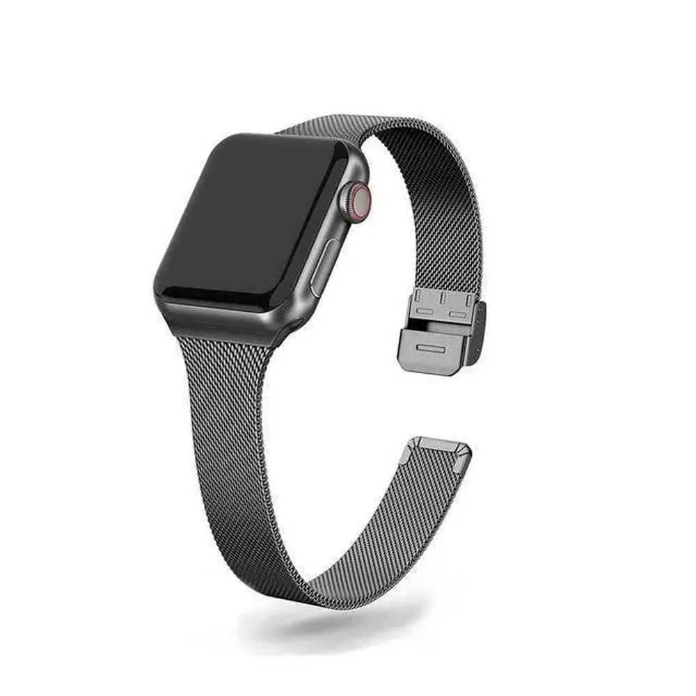 Slim Milanese Mesh Steel Strap for Apple Watch (38–49mm)-ModuLoop-Viva Timepiece