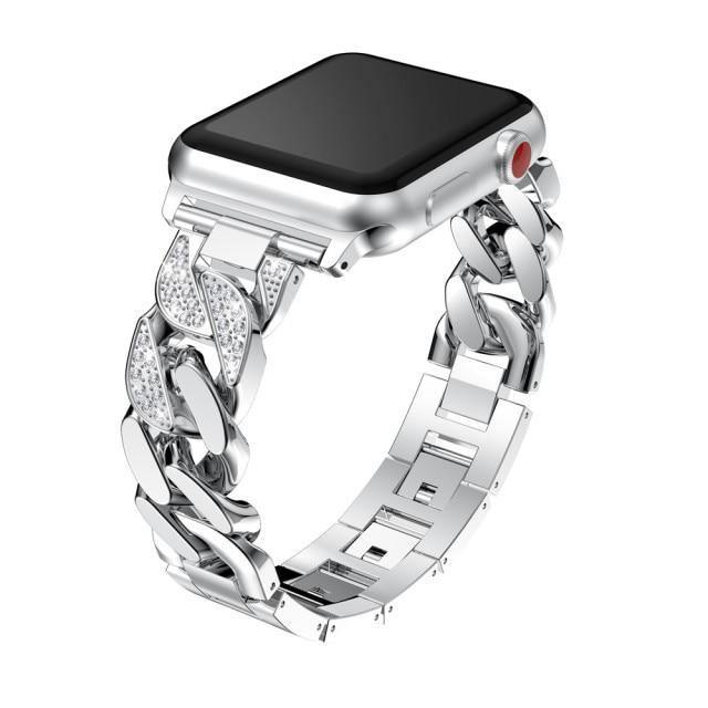 The Helen Elegant Apple Watch Bands Silver - Viva Timepiece | Viva Timepiece