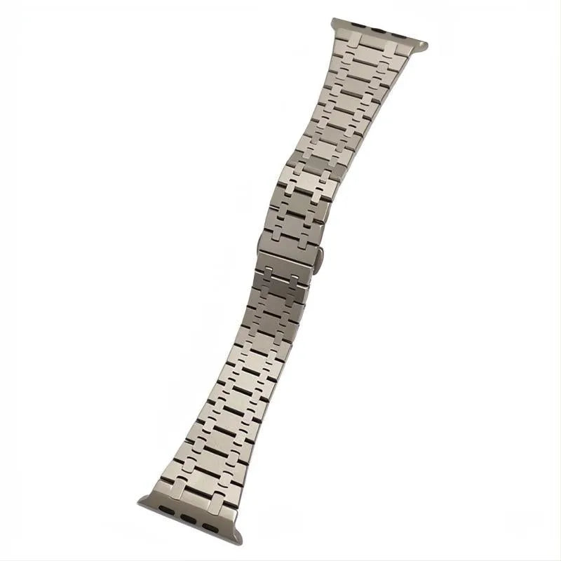 Integrated Stainless Steel Watch Band Compatible with Apple Watch – Butterfly Clasp-ModuLoop-Viva Timepiece