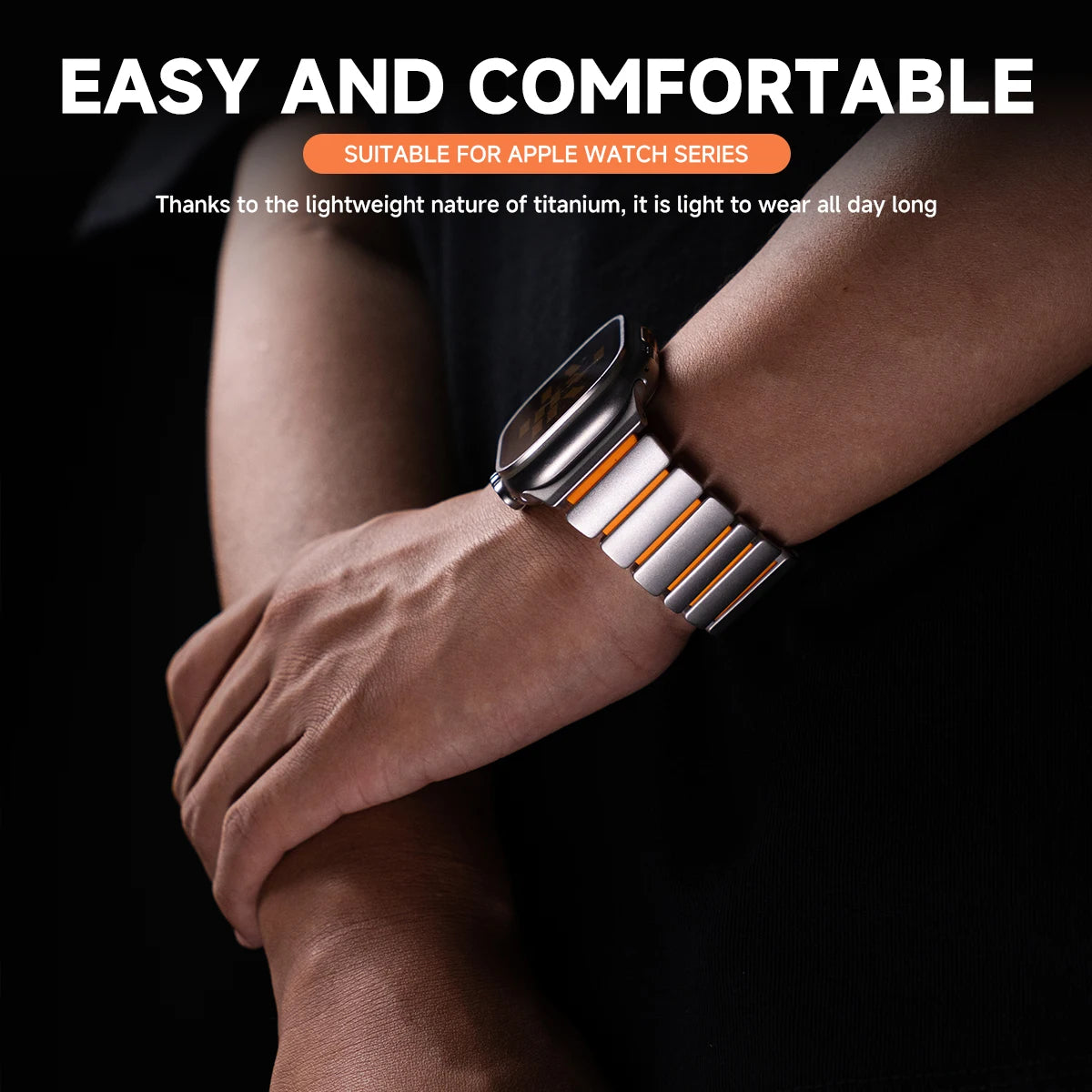 Titanium Magnetic Bracelet Strap – Compatible with Apple Watch