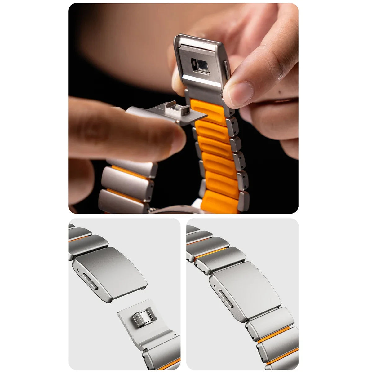 Titanium Magnetic Bracelet Strap – Compatible with Apple Watch