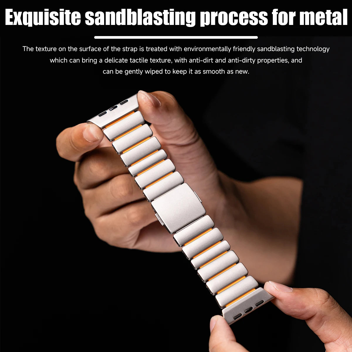 Titanium Magnetic Bracelet Strap – Compatible with Apple Watch