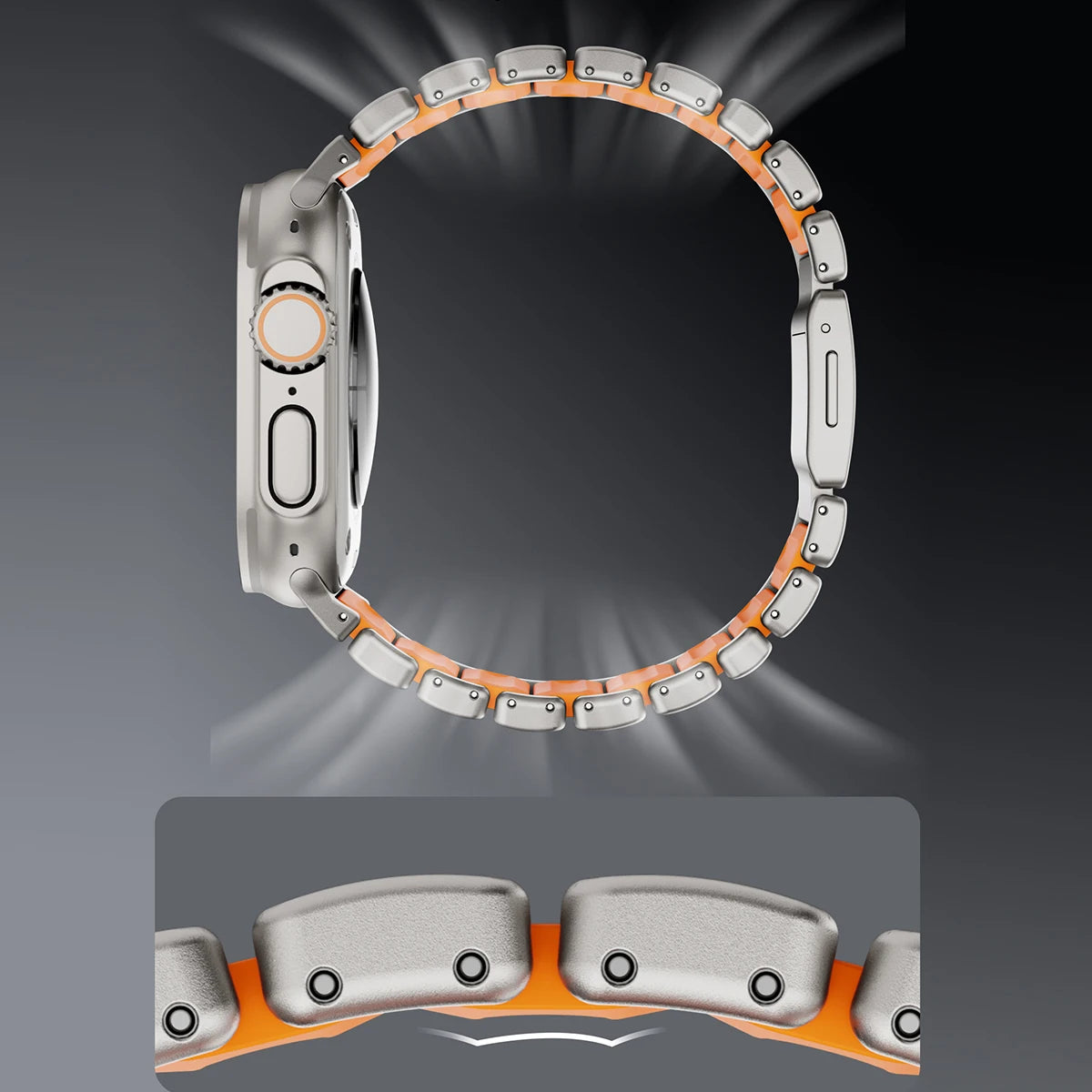 Titanium Magnetic Bracelet Strap – Compatible with Apple Watch